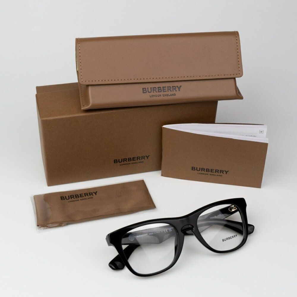 NEW Burberry BE2409 3001 Black Square Unisex Eyeglasses BE 2409 - Picture 10 of 10